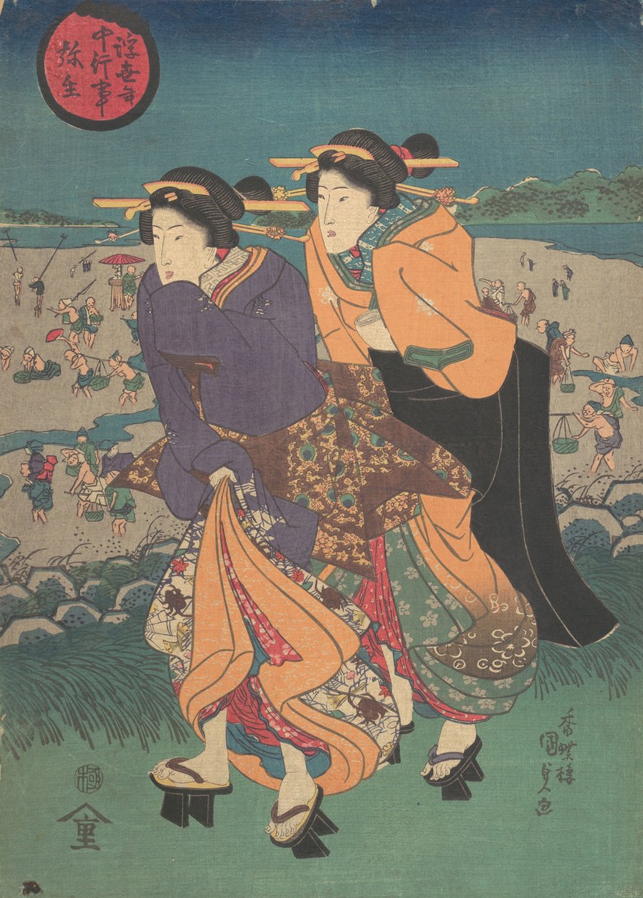 Årlig begivenhed - den tredje måned Ukiyo nenju gyoji: Yayoi, midten af det 19. århundrede., midten af det 19. århundrede. af Utagawa Kunisada