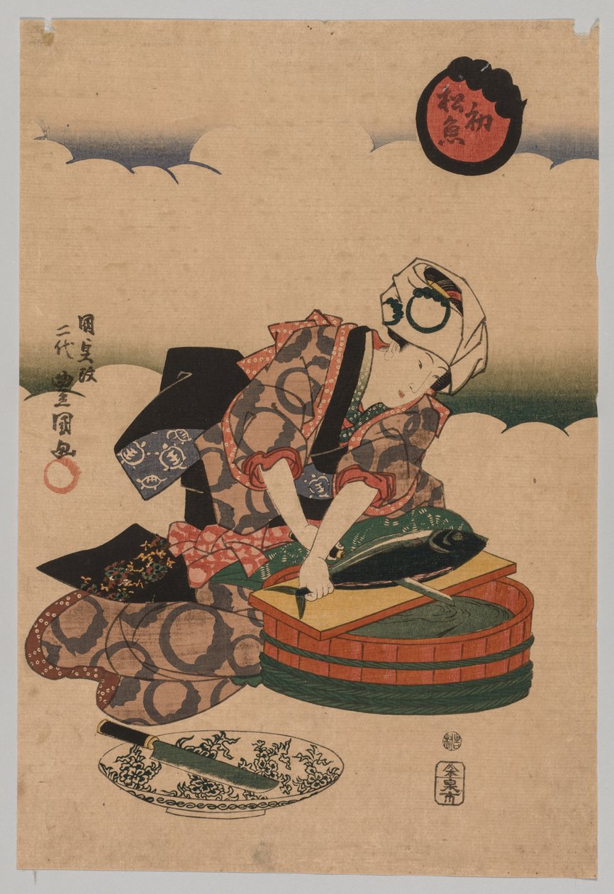 Forbereder Bonita af Utagawa Kunisada