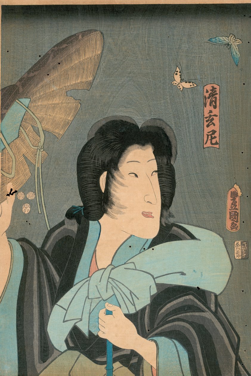 Poet og sommerfugl, udgivet af Otaya Takichi af Utagawa Kunisada