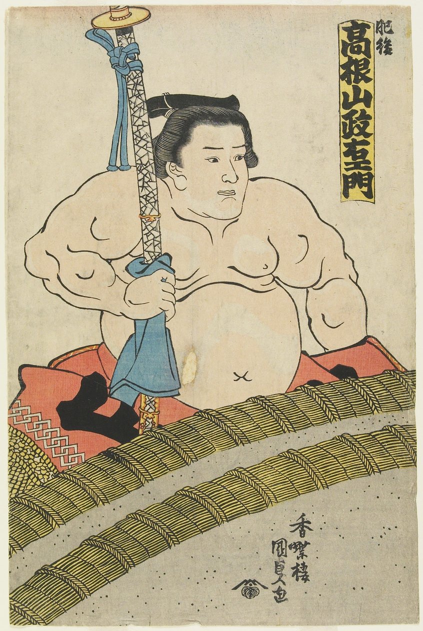 Wrestler Takaneyama Seiemon fra Higo-stalden, 1830-1844 af Utagawa Kunisada