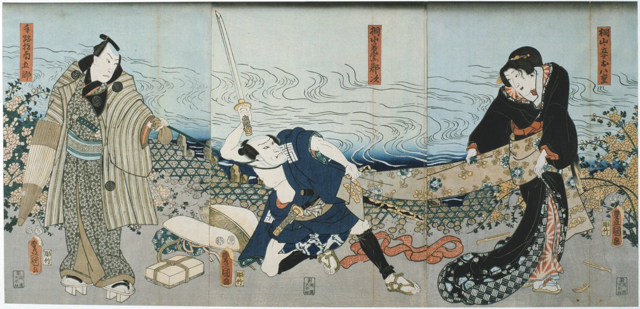 Teaterscene, 1844 af Utagawa Kunisada