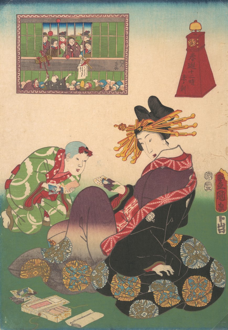 Twelve Hours of Spring Pleasures: Hour of the Goat, 1800-tallet., 1800-tallet. af Utagawa Kunisada