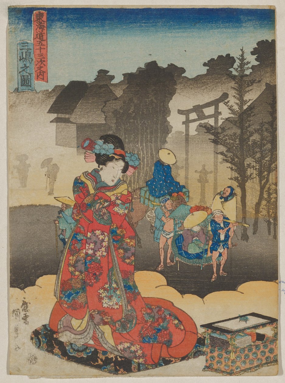 Udsigt ved Mishima af Utagawa Kunisada