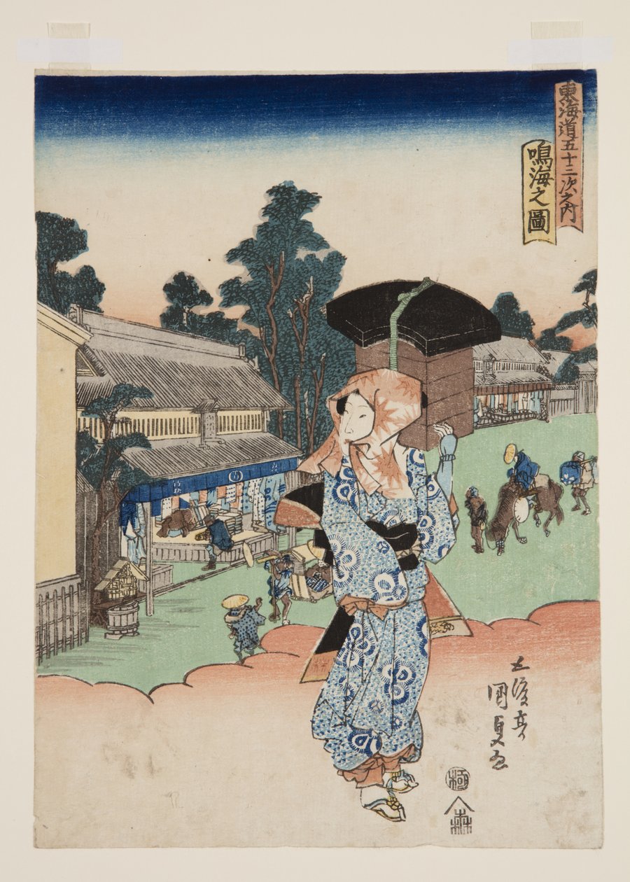 Udsigt over Narumi (Narumi no zu) (træblok i farver) af Utagawa Kunisada