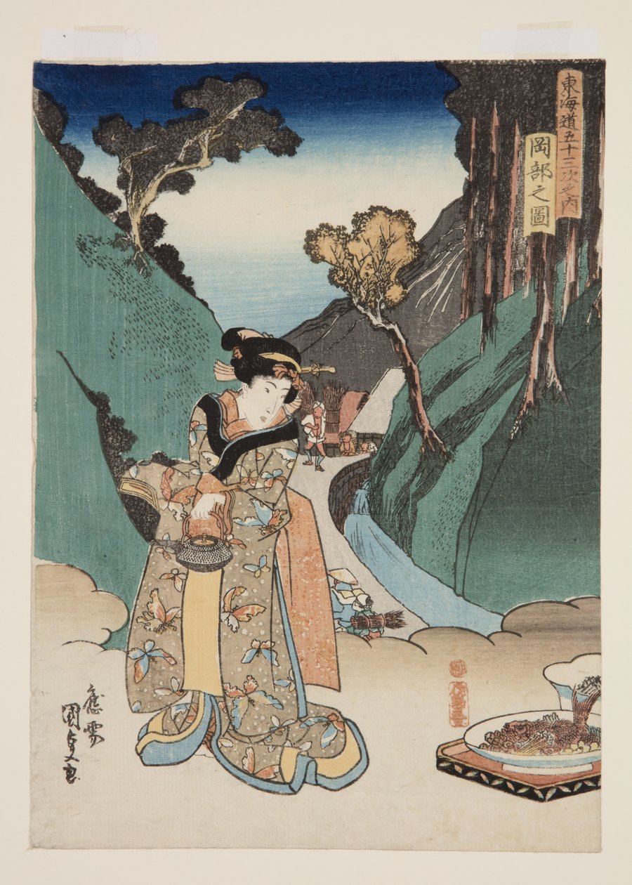 Udsigt over Okabe (Okabe no zu) (træblok i farver) af Utagawa Kunisada
