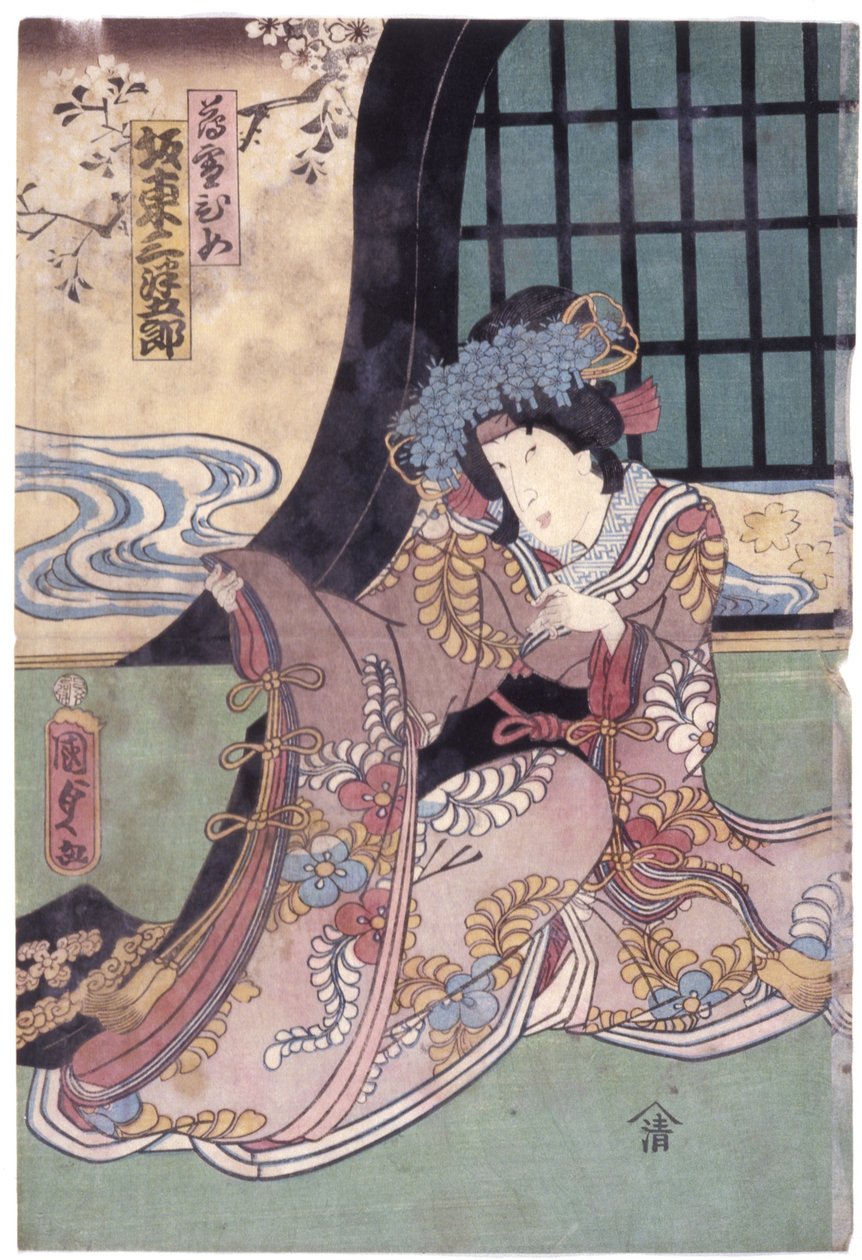 Band? Mitsugor? Vi i rollen som Usuyukihime (træblok i farver) af Utagawa Kunisada II