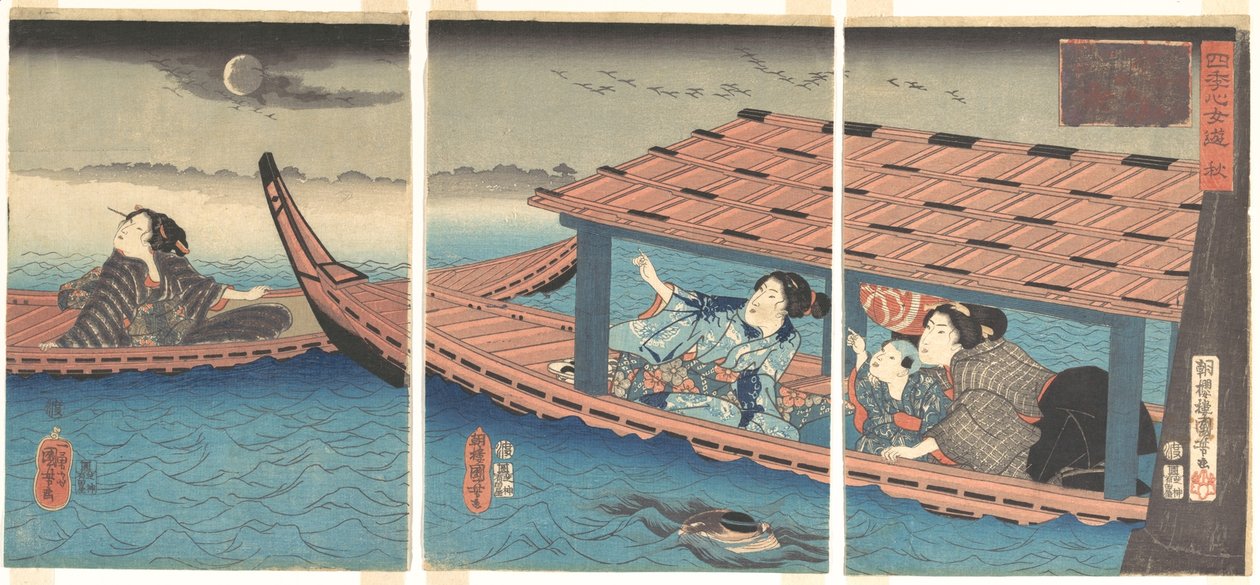 Efterår, fra serien Kvinders glæder i de fire årstider af Utagawa Kuniyoshi