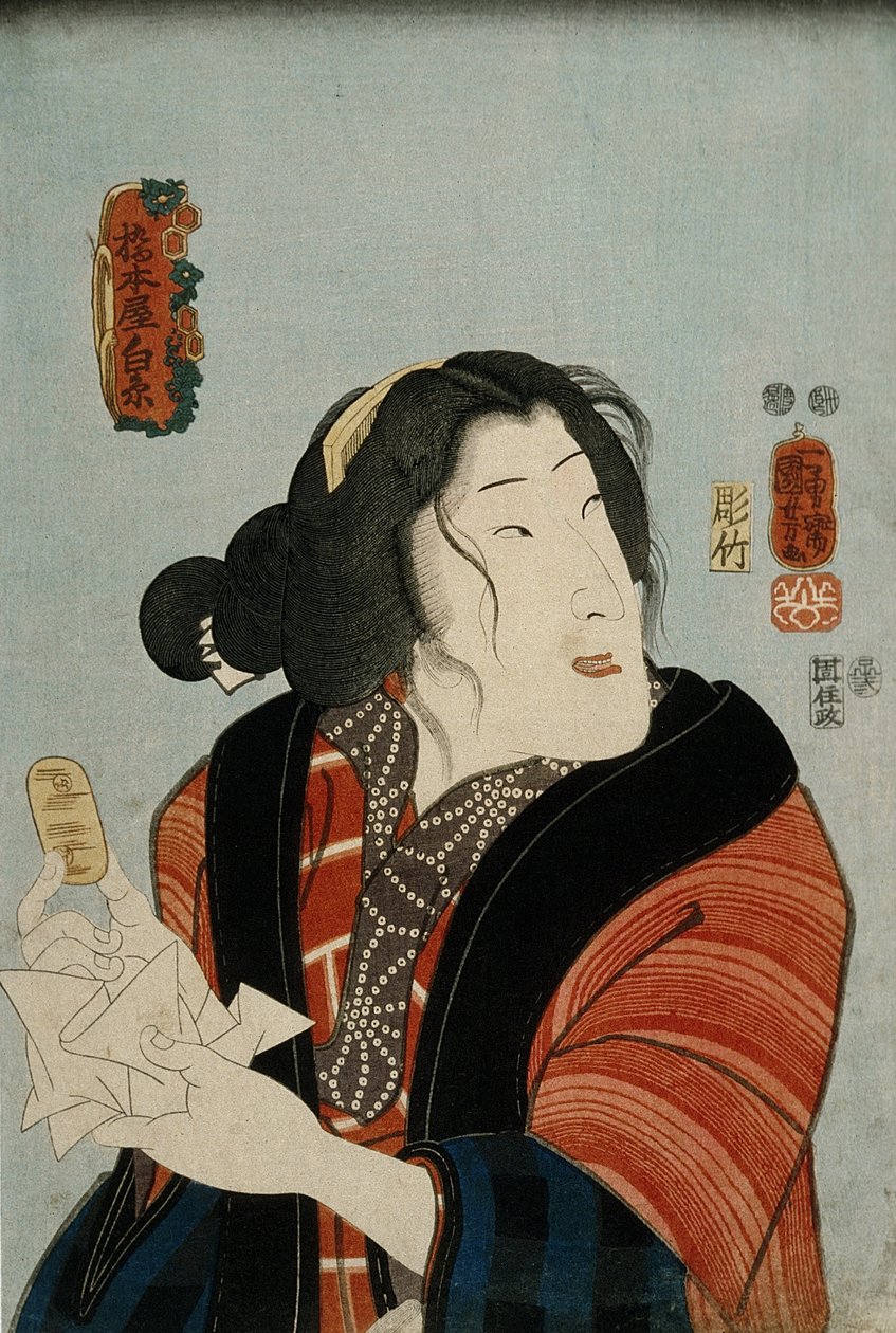 Bandō Shūka som Hashimotoya Shiraito af Utagawa Kuniyoshi