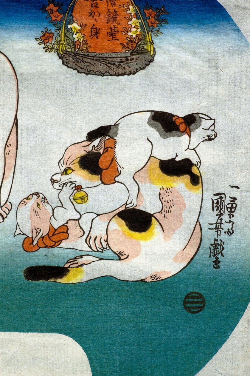 Katte kinesisk tempelløve af Utagawa Kuniyoshi