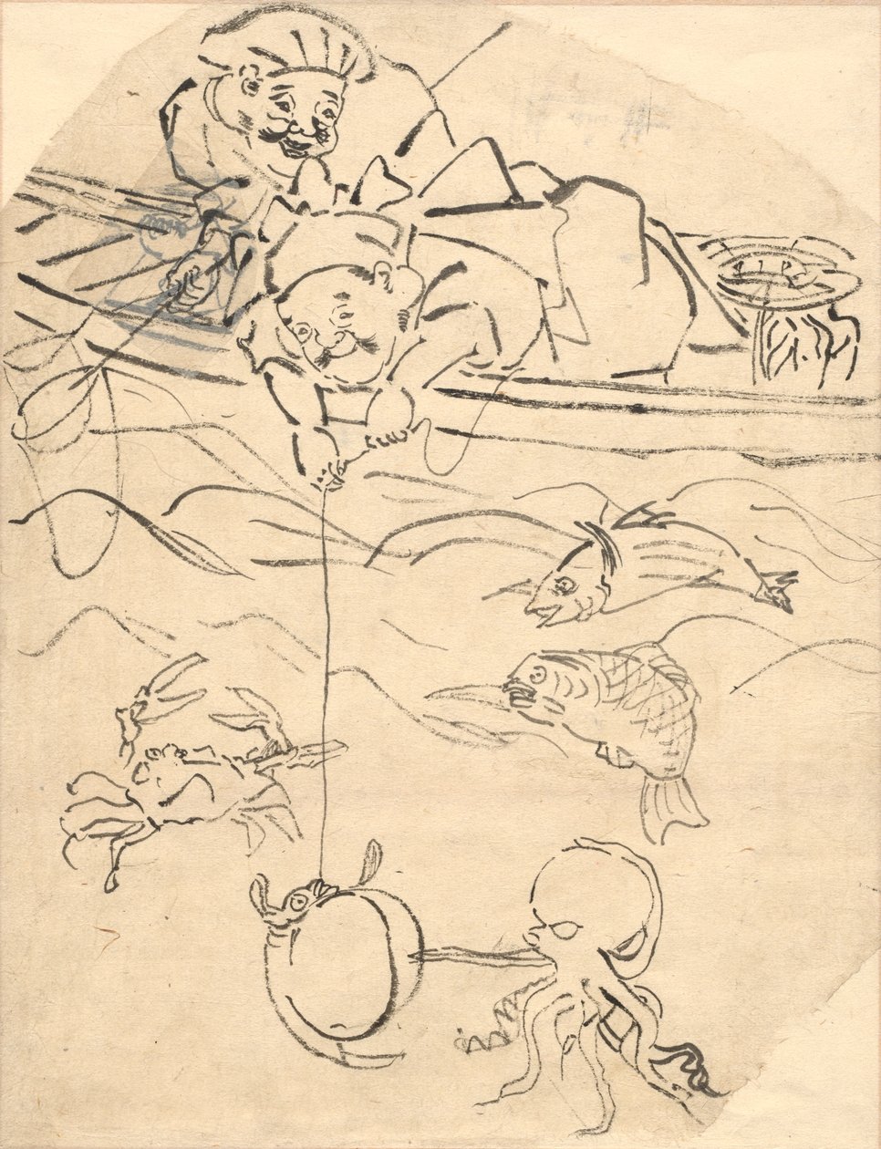 Daikoku og Ebisu, to af de syv lykkeguder af Utagawa Kuniyoshi