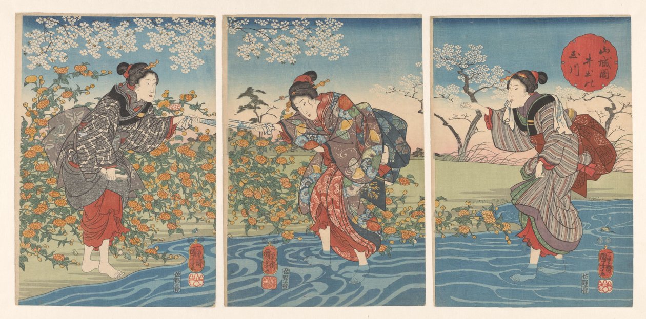 Dede Tamarilier Inde Provincial Yamashiro Yamashiro Country Tamagawa af Utagawa Kuniyoshi