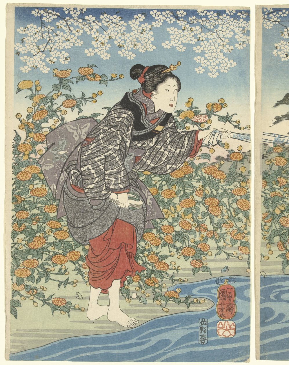 Ide Tama-floden i Yamashiro provinsen af Utagawa Kuniyoshi