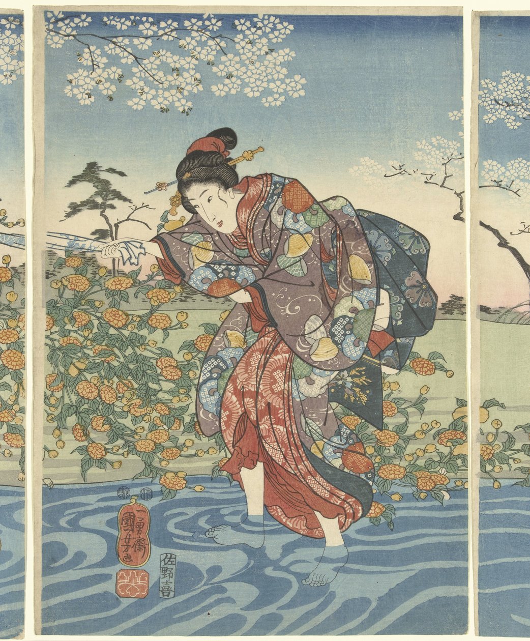Ide Tama-floden i Yamashiro provinsen af Utagawa Kuniyoshi