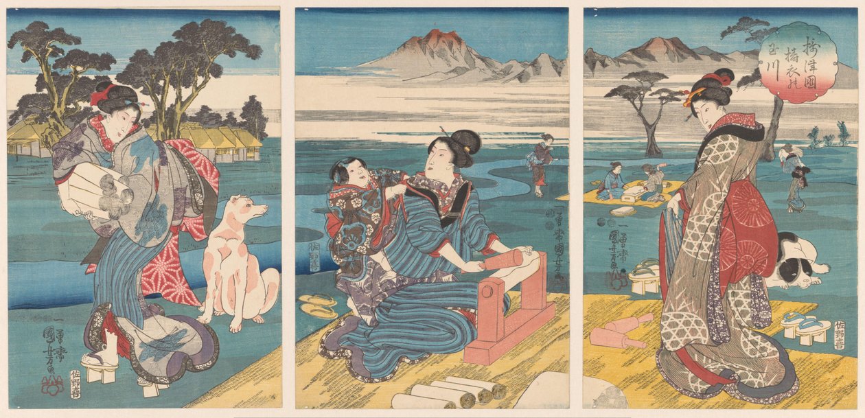 Detoi Tamarier Inde Provinssæt Settsu Kuni no Tamagawa af Utagawa Kuniyoshi