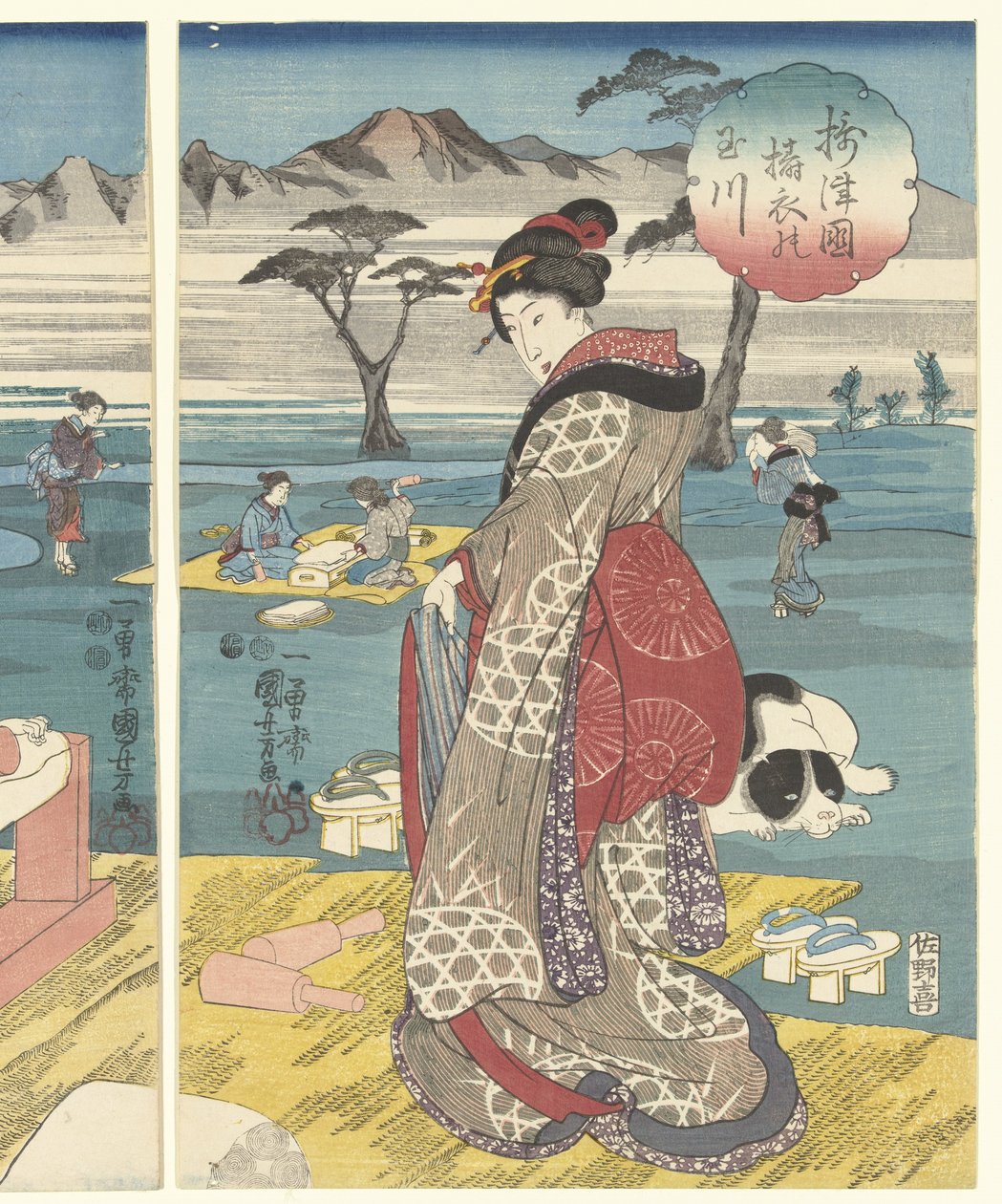 Detoi Tamarier Inde Provinssæt Settsu Kuni no Tamagawa af Utagawa Kuniyoshi
