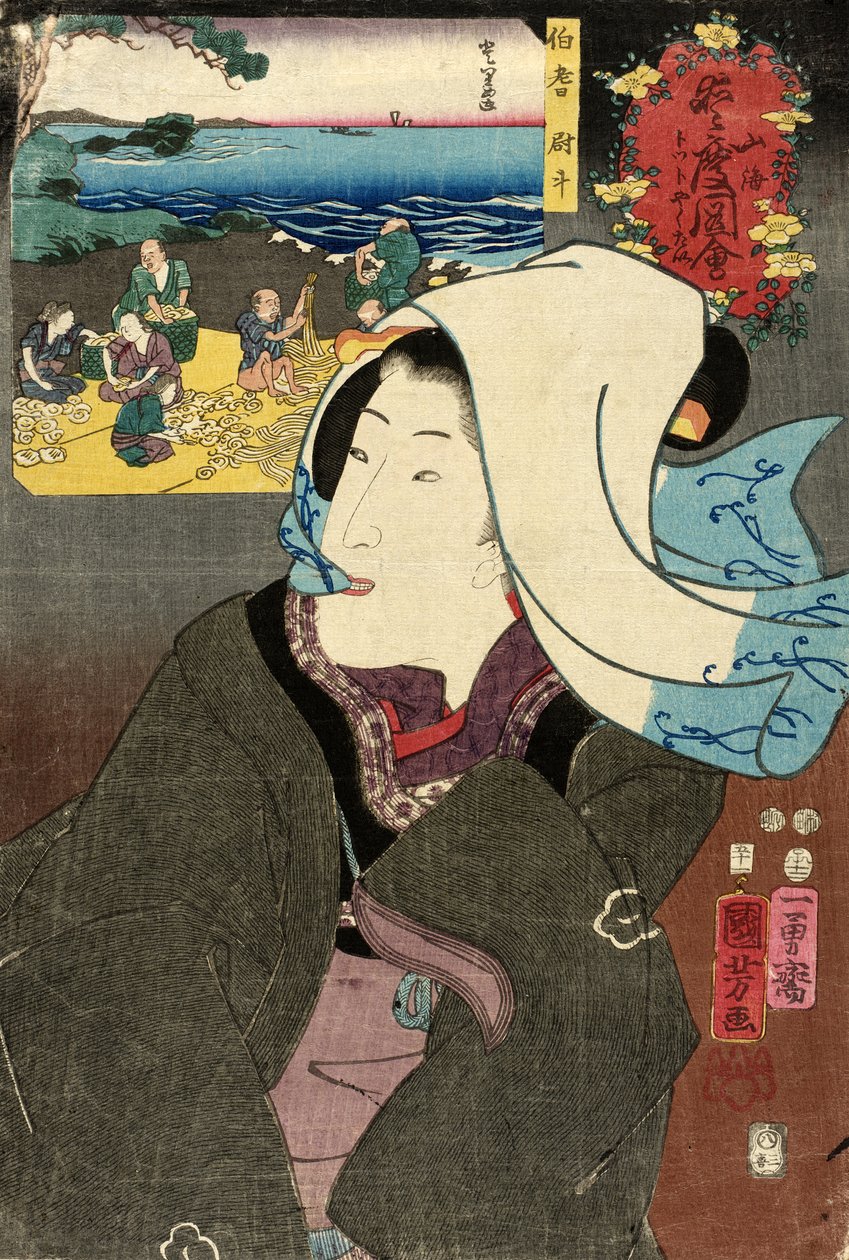 Tørret abalone fra Hōki af Utagawa Kuniyoshi