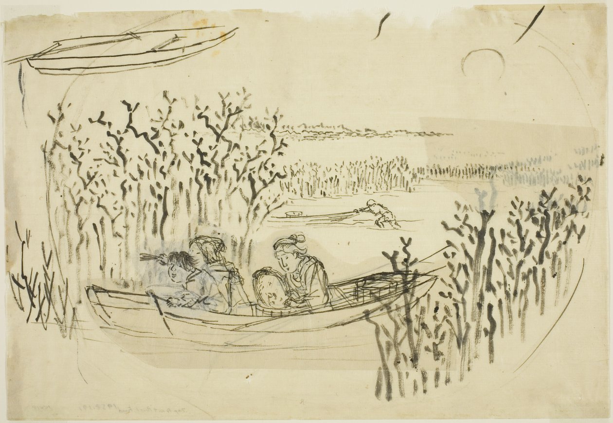 Indsamling af tang ved Omori af Utagawa Kuniyoshi