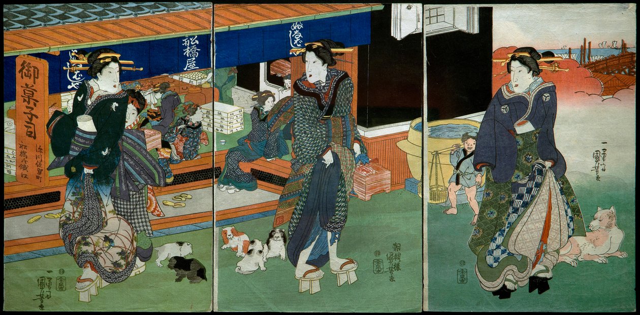 Foran Funabashiya Sweets Shop af Utagawa Kuniyoshi