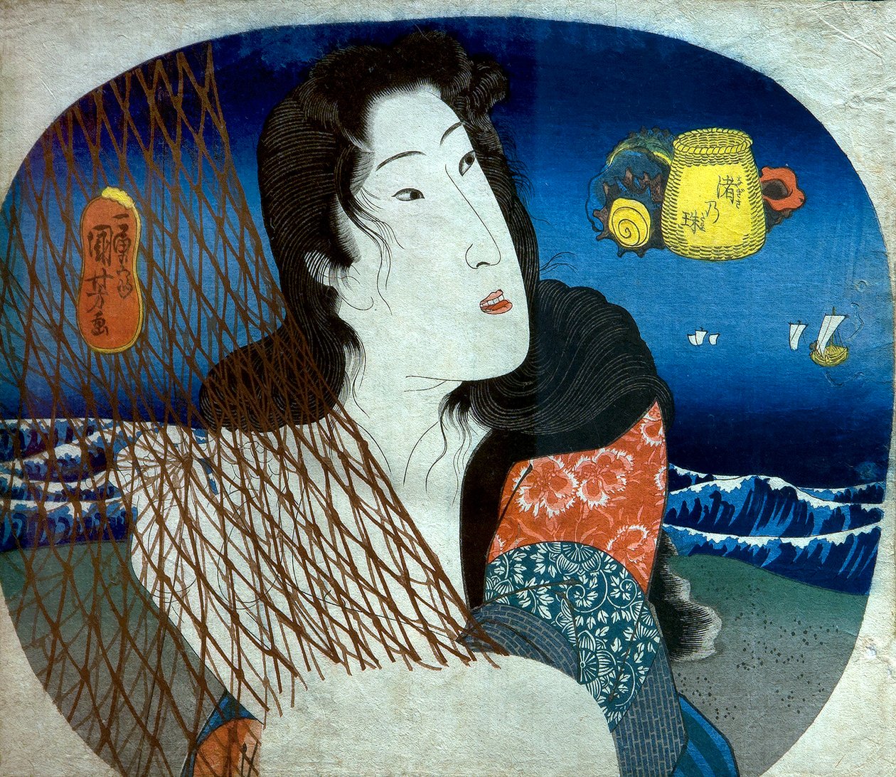 Jewel of the Seashore (Nagisa no tama), ca. 1836 af Utagawa Kuniyoshi