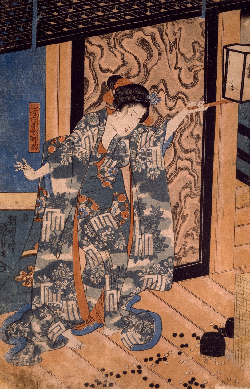 Nareginu, Zen Master of Mikawas Dow gh hand r, af Kuniyoshi Utagawa af Utagawa Kuniyoshi