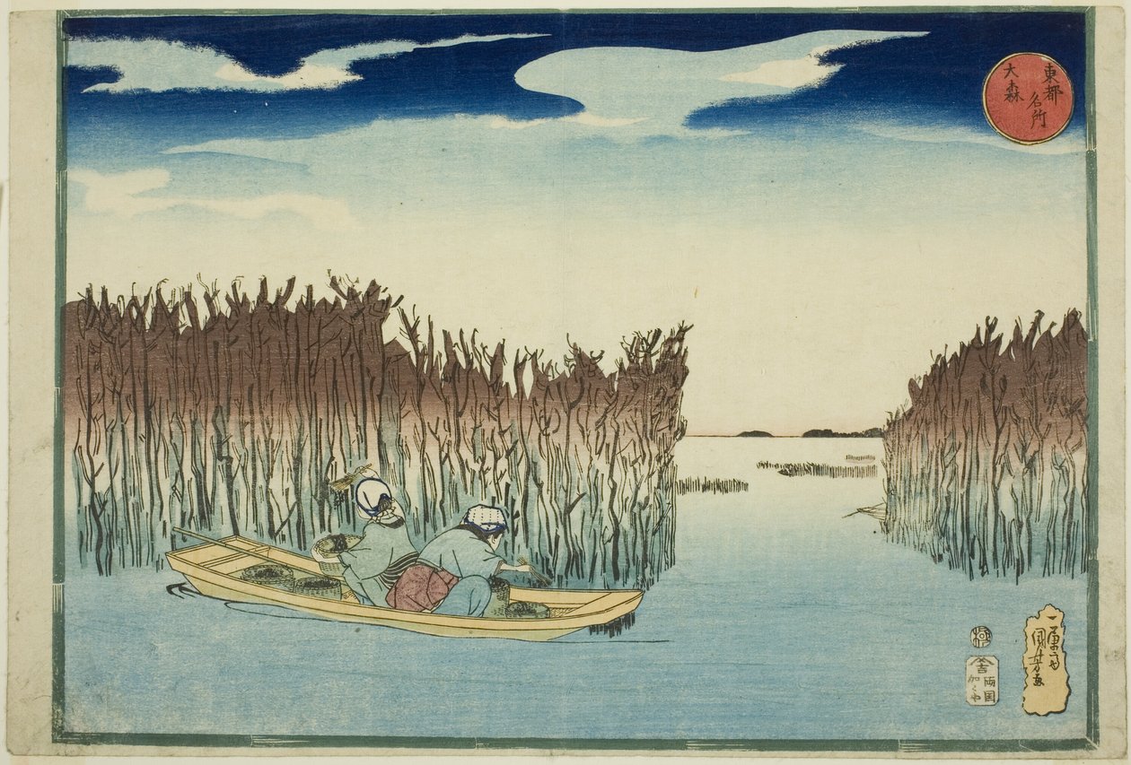 Omori, fra serien "Famous Places in the Eastern Capital (Toto meisho)" af Utagawa Kuniyoshi