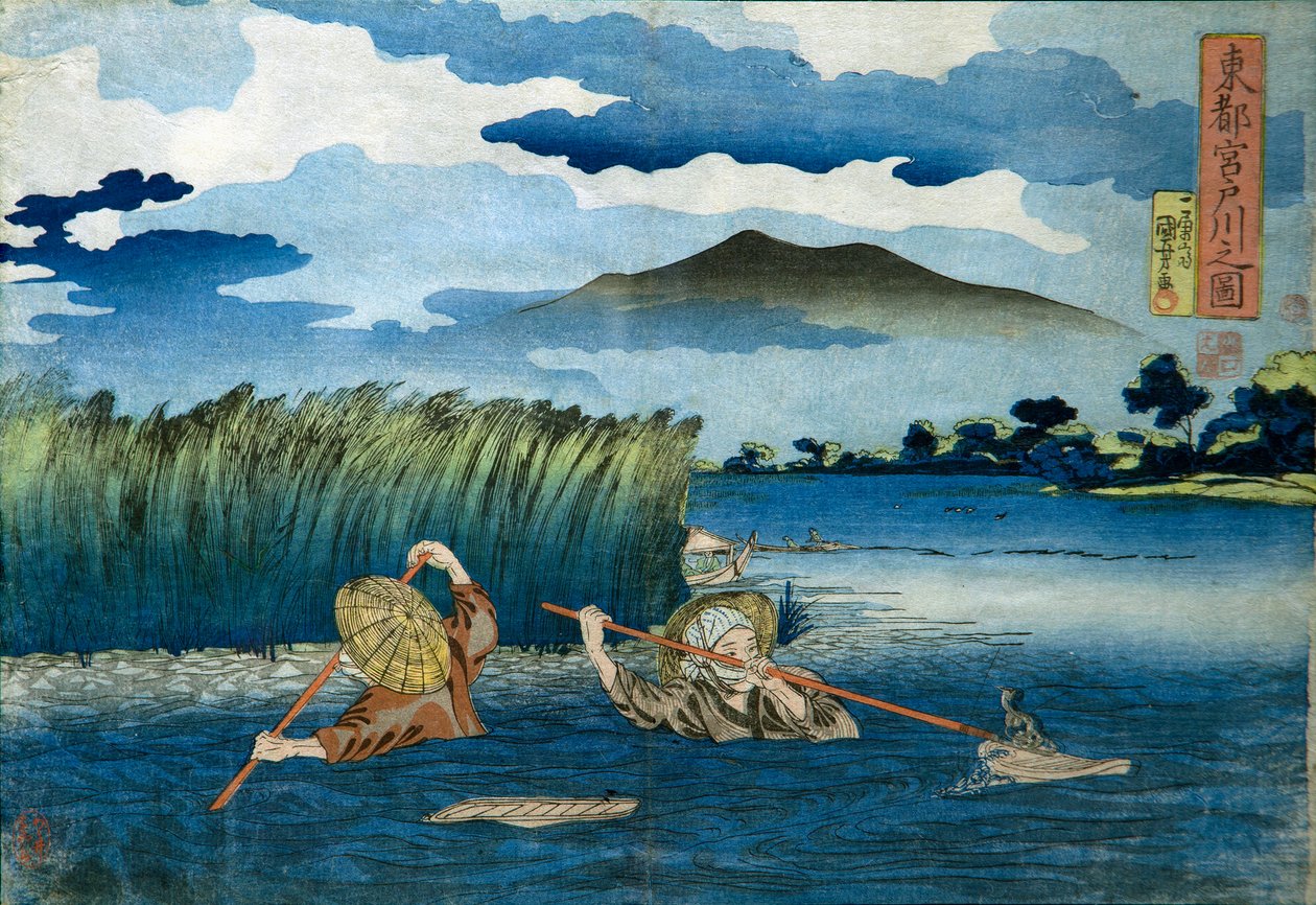 Billede af Miyato-floden af Utagawa Kuniyoshi