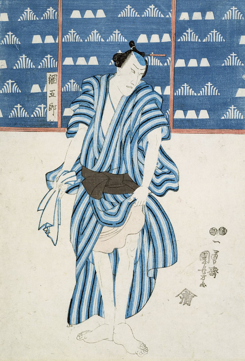 Portræt af Tunagore (træbloktryk) af Utagawa Kuniyoshi