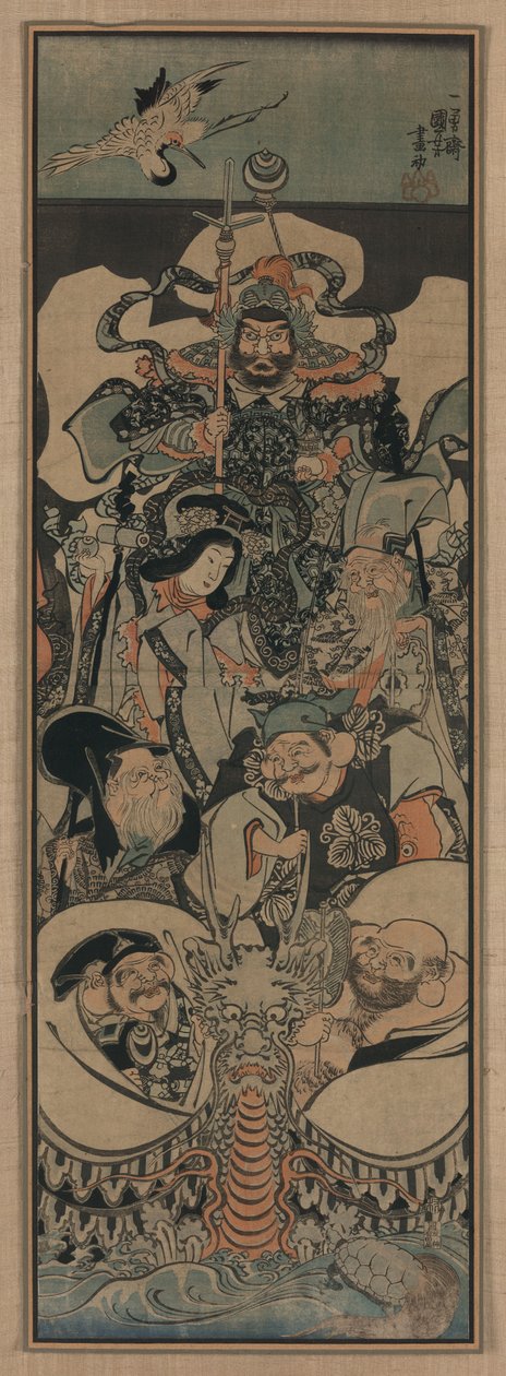 Syv heldige guder, 1843-1845 af Utagawa Kuniyoshi