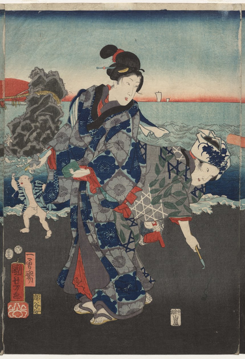 Solopgang ved Futami Bay af Utagawa Kuniyoshi