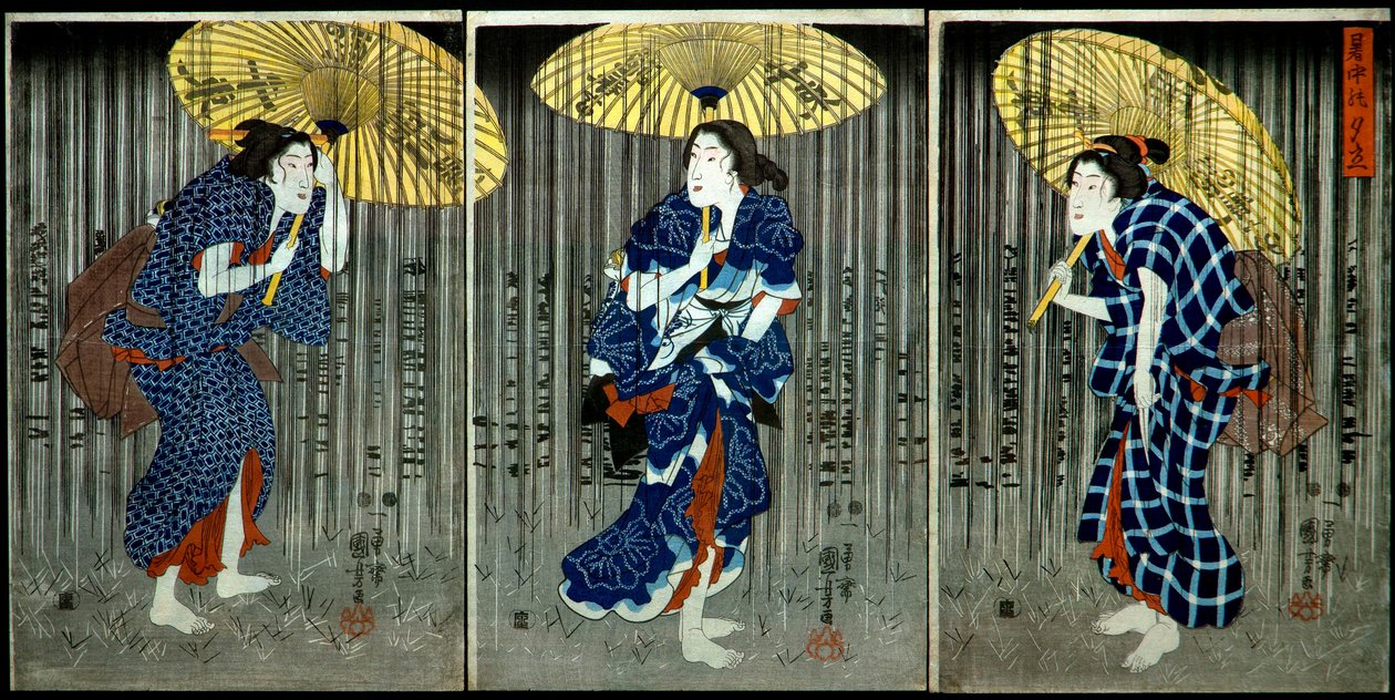 Pludselig byge i sommervarmen (Shochū no yūdachi), ca. 1849-1851 af Utagawa Kuniyoshi