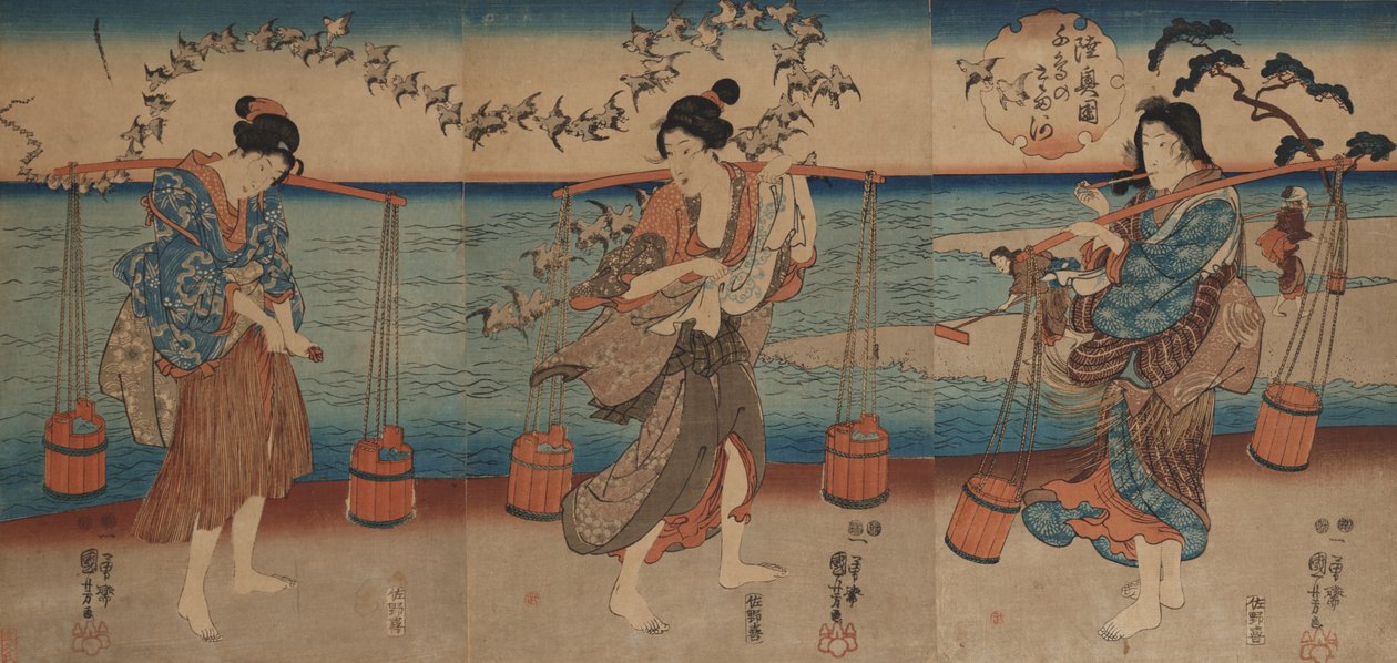 Plover Crystal River i Mutsu-provinsen af Utagawa Kuniyoshi