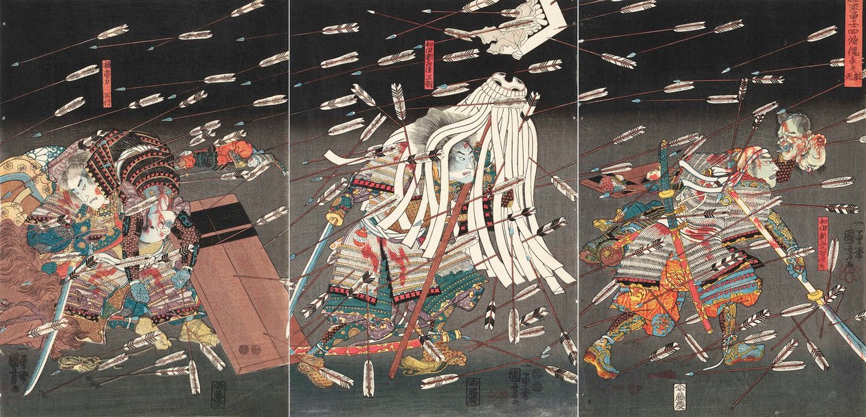 Kamfertræets st s ende d ved barnets højderyg Sværhedsgrad olie og fedt slagtet ved barnets højderyg, ca. 1851. af Utagawa Kuniyoshi
