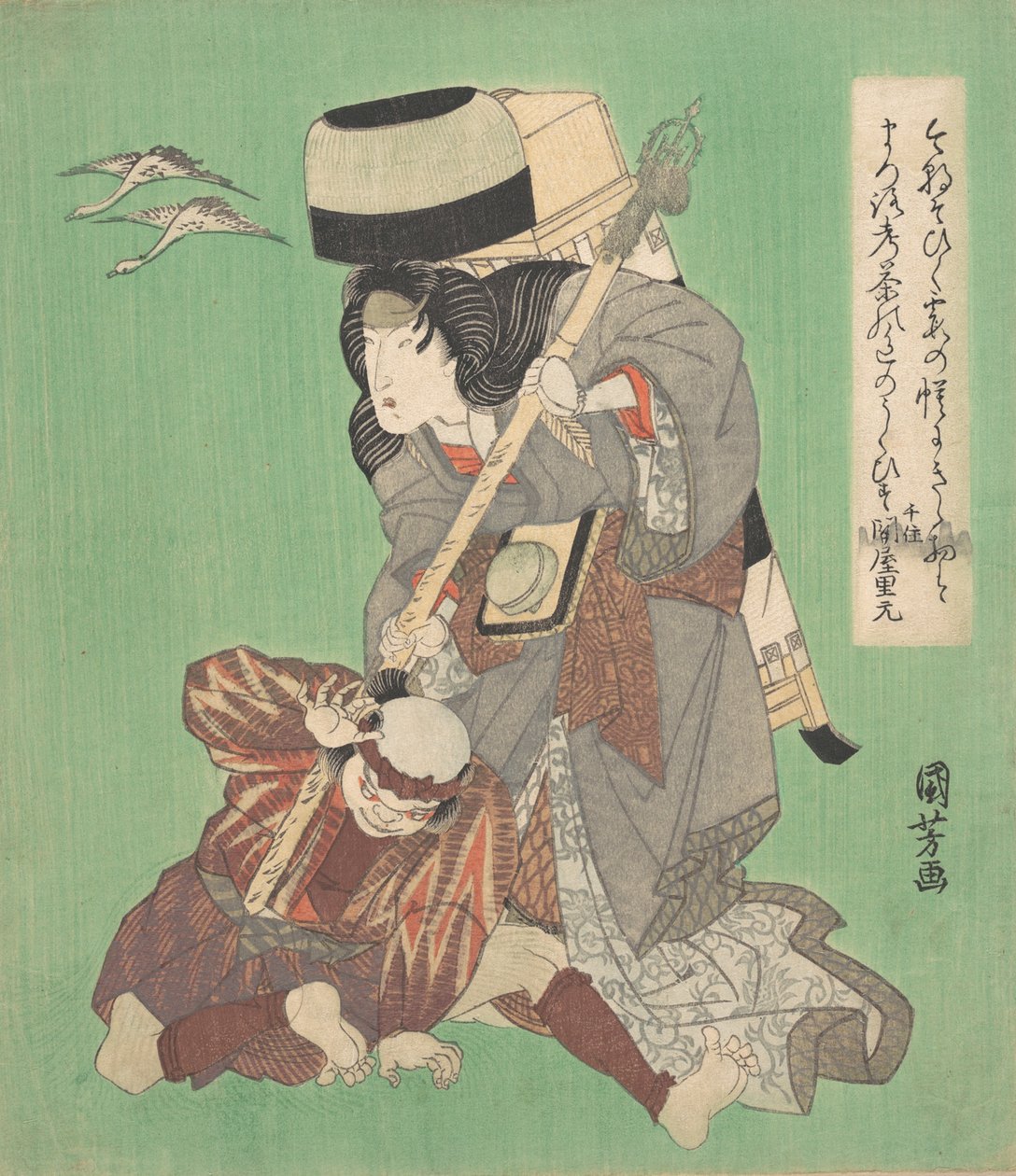 Teaterscene, midten af det 19. århundrede. af Utagawa Kuniyoshi