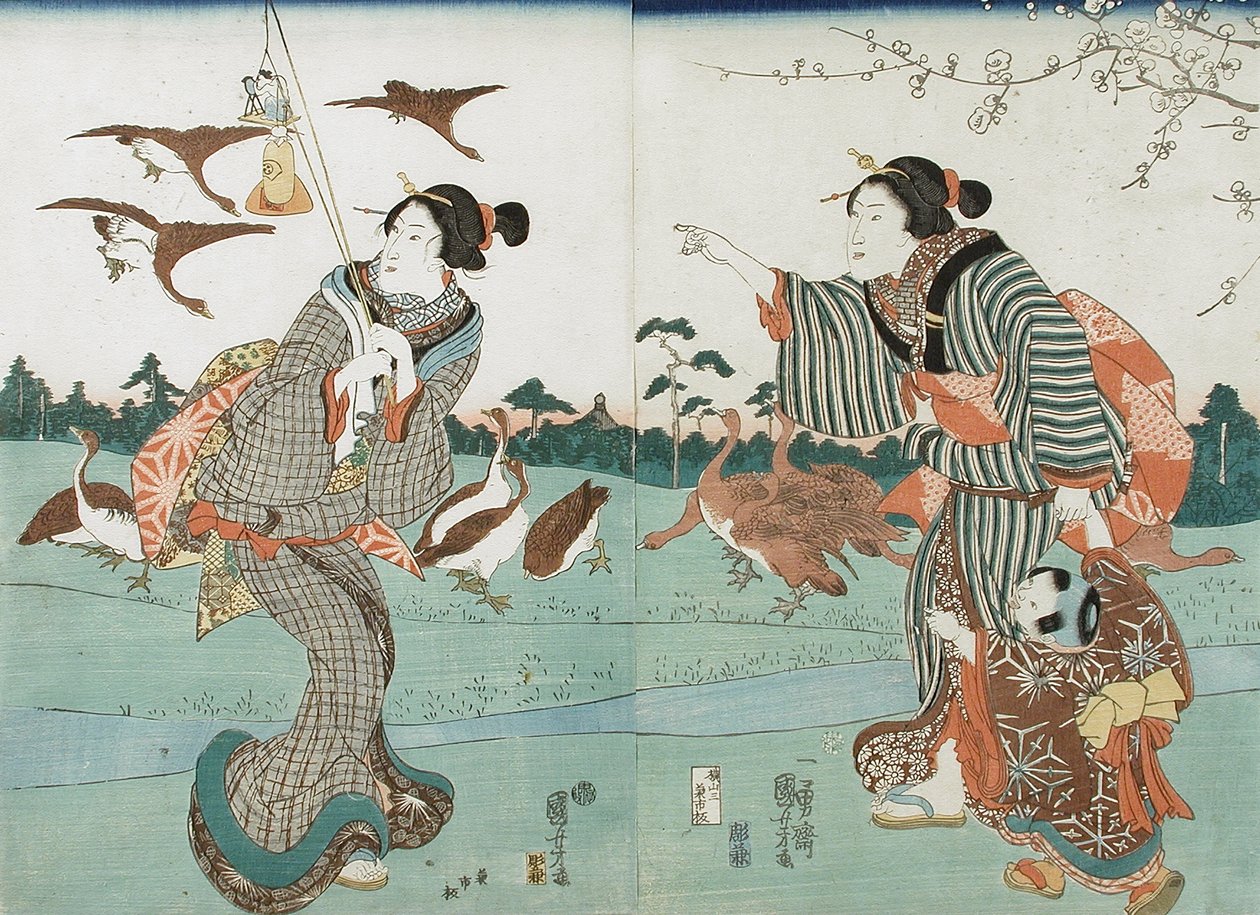 Udsigt over Yanagishima om foråret af Utagawa Kuniyoshi
