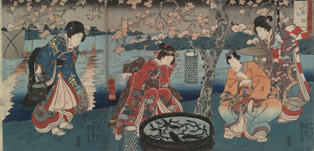 Vagtild, ild fra miljøets fem elementer af Utagawa Kuniyoshi