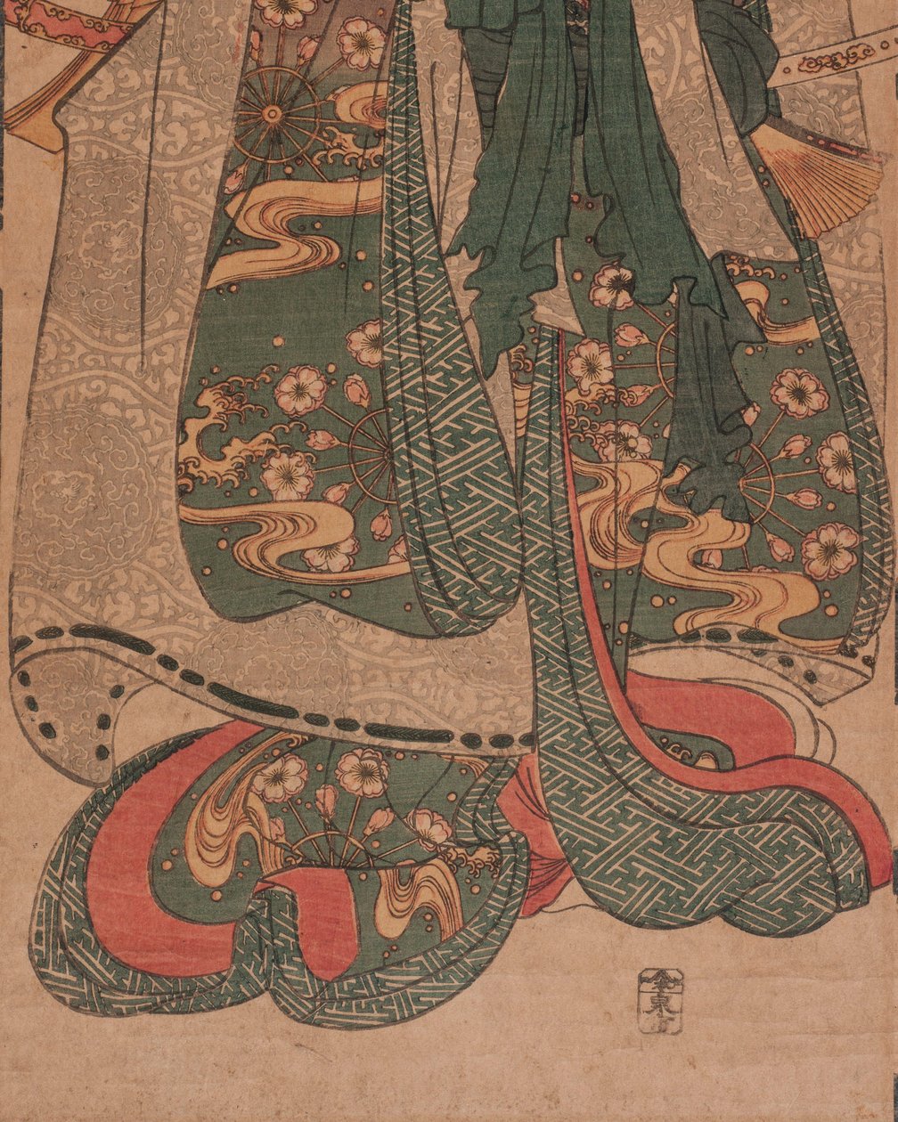 Uden titel; tildelt titel: Shirabyōshi under en sudare (Sudare shita no shirabyōshi) af Utagawa Kuniyoshi