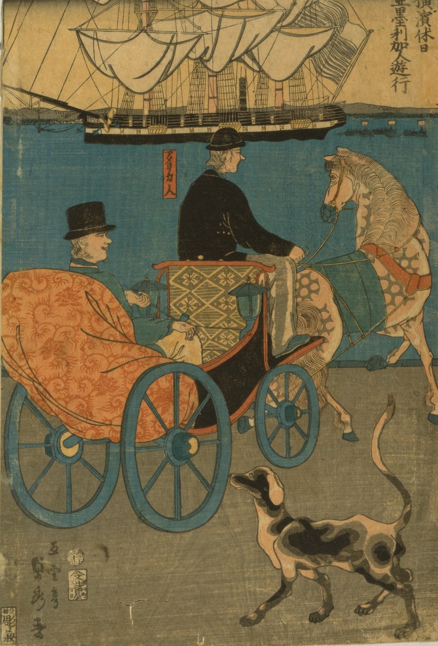 Amerikanere nyder søndag i Yokohama, 1861 af Utagawa Sadahide