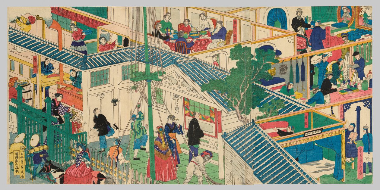 Udenlandsk købmandshus af Utagawa Sadahide