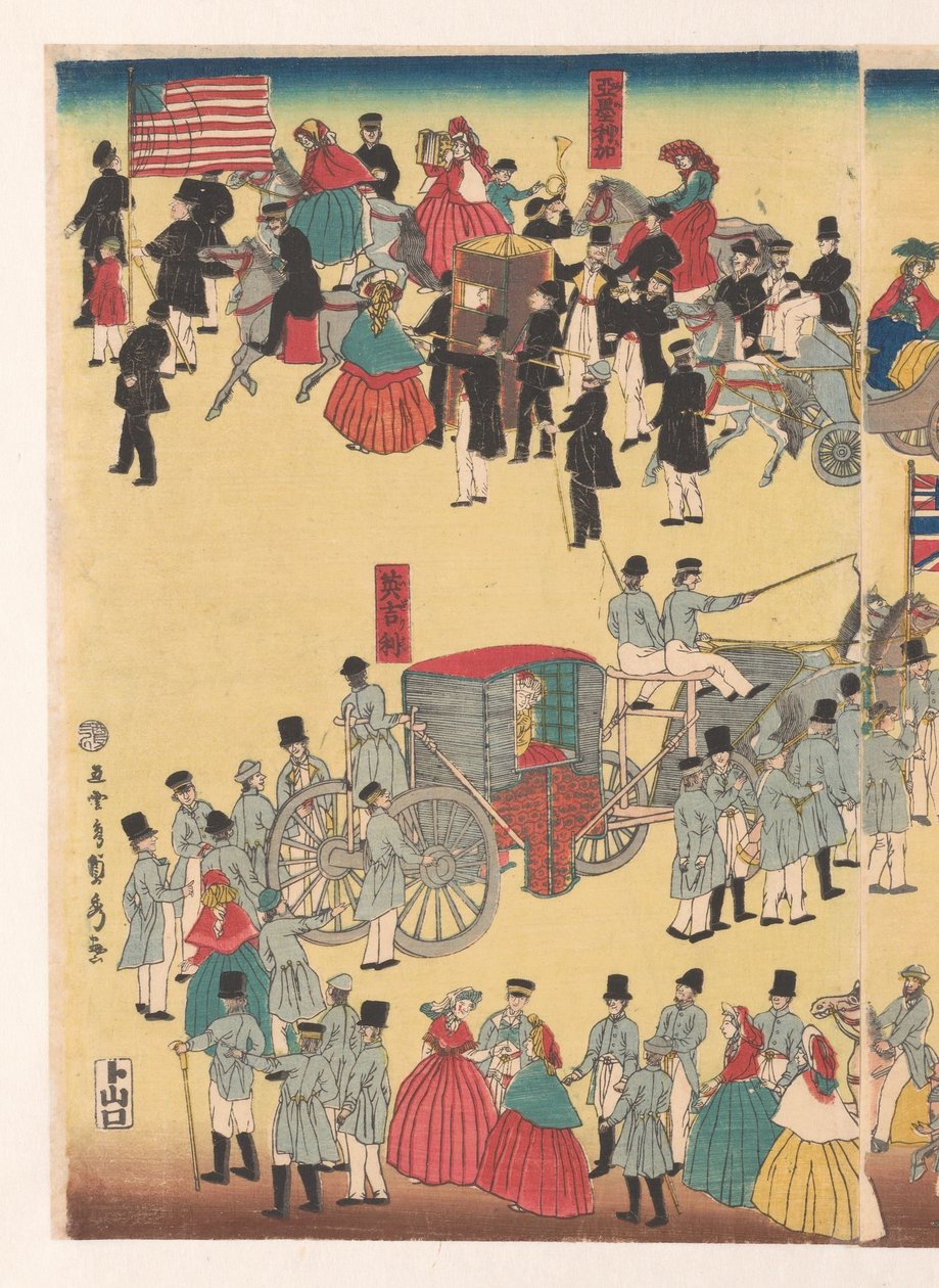 Optog af folk fra de fem lande af Utagawa Sadahide
