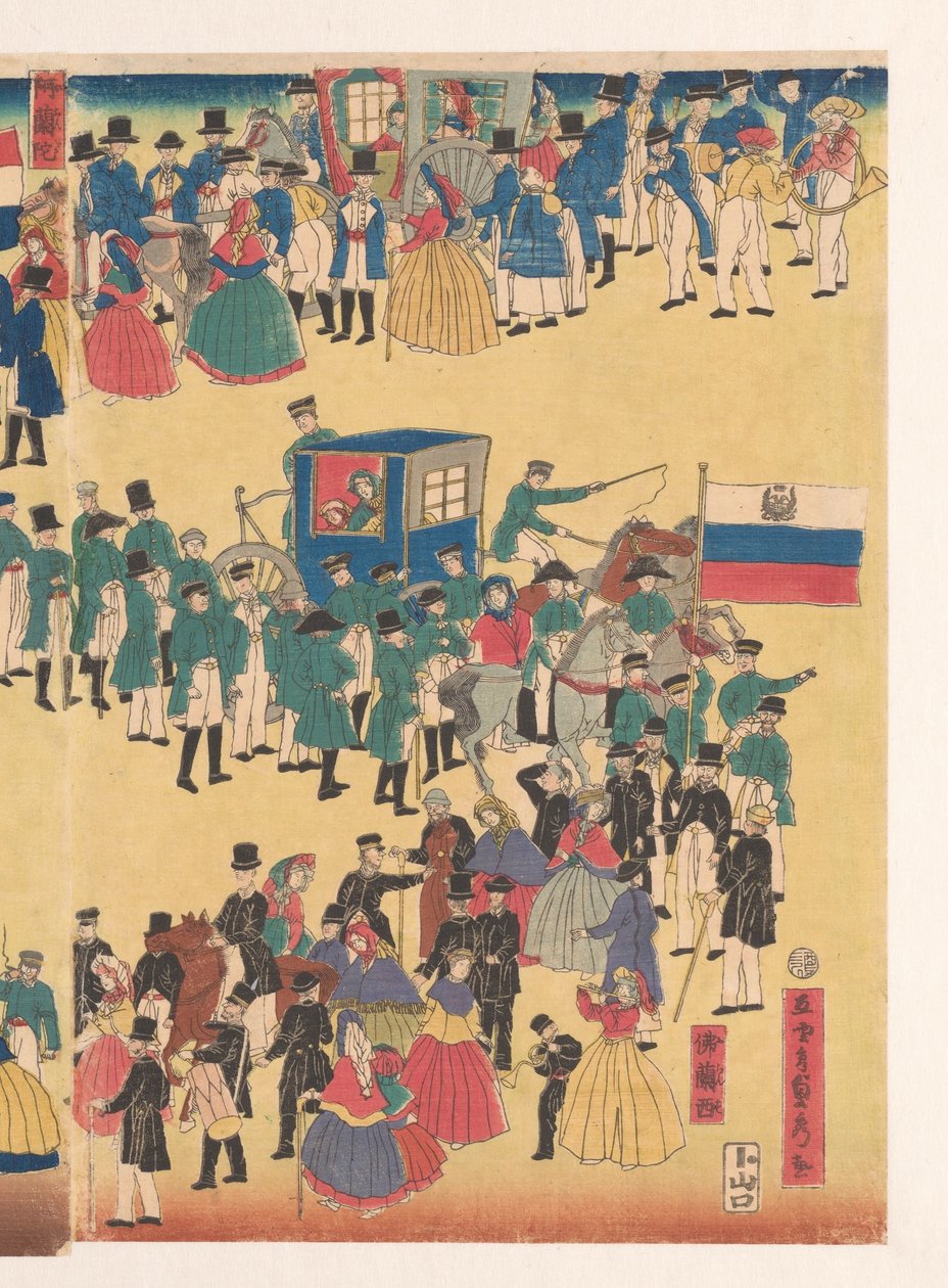 Optog af folk fra de fem lande af Utagawa Sadahide