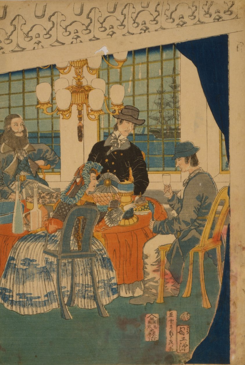 Stue i et udenlandsk handelshus i Yokohama, 1861 af Utagawa Sadahide