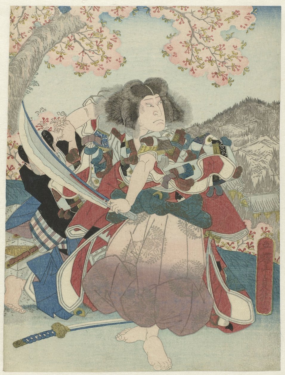 Nakamura Utaemon IV som Oniwakamaru i scenestykket 