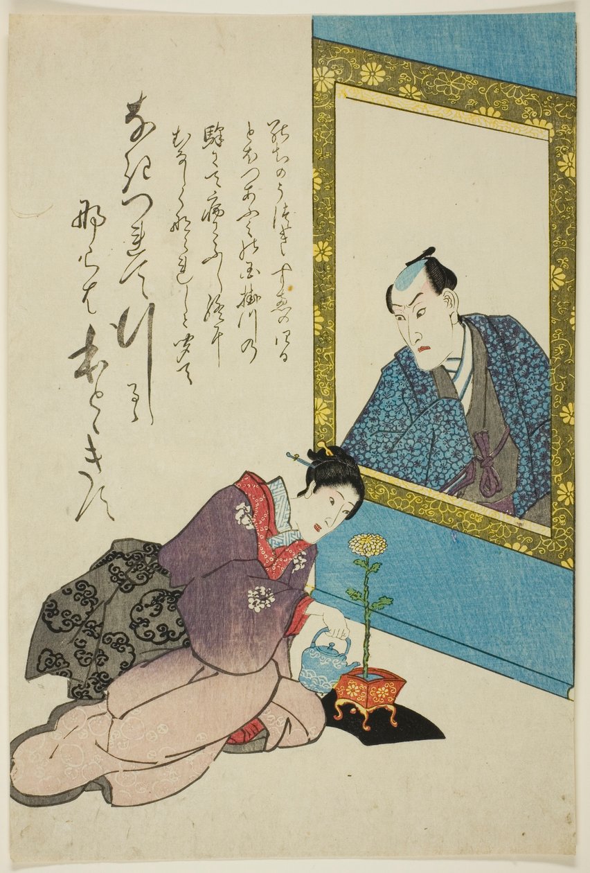 Mindeportræt af skuespilleren Onoe Kikugoro III af Utagawa School