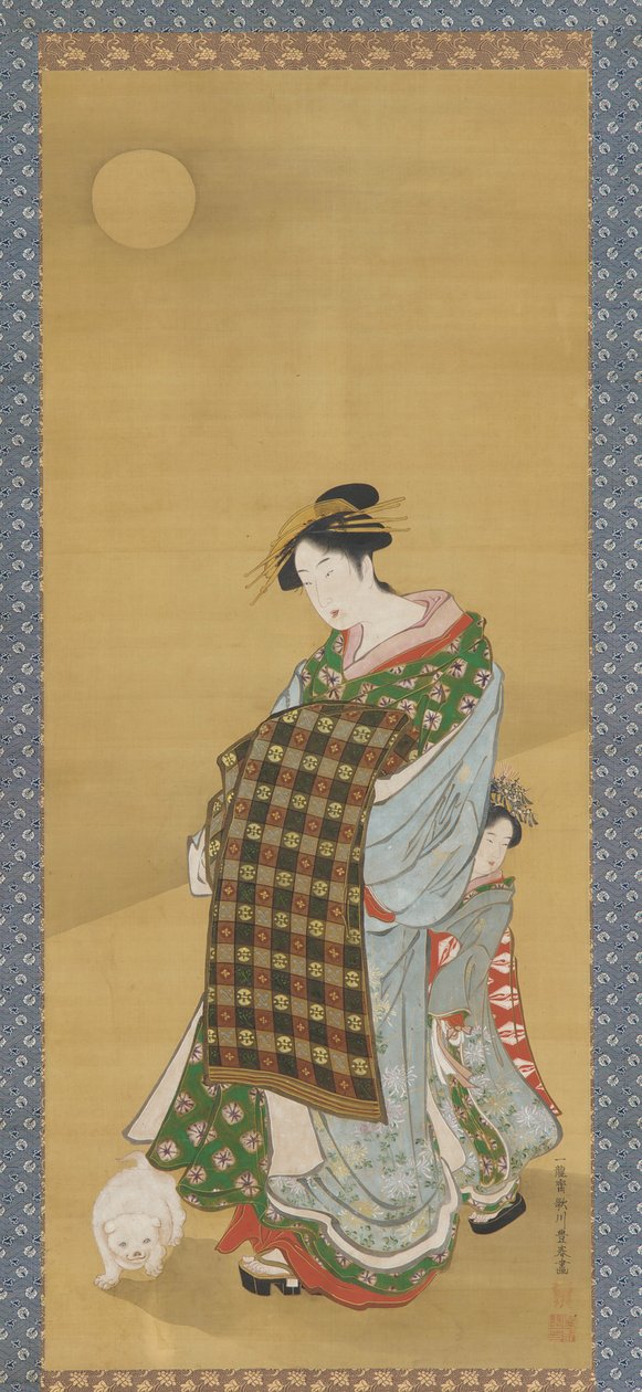 En kurtisane og hendes ledsager, 1735-1868. af Utagawa Toyoharu