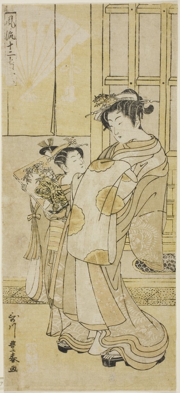 Kurtisane og ledsager af Utagawa Toyoharu
