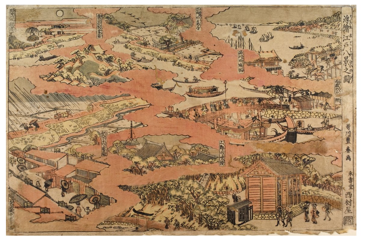 Otte visninger af Edo, ca. 1770-1780 (træbloktryk på papir) af Utagawa Toyoharu