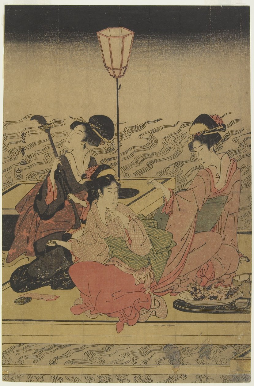 juni (Sommerfest ved Kamo-floden), begyndelsen af 1800-tallet af Utagawa Toyohiro