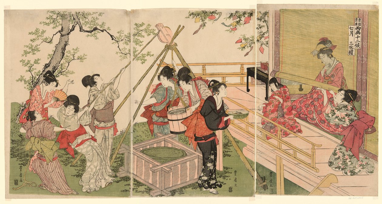 Den syvende måned, fra serien De tolv måneder af to kunstnere (Ryoga juni ko) af Utagawa Toyohiro