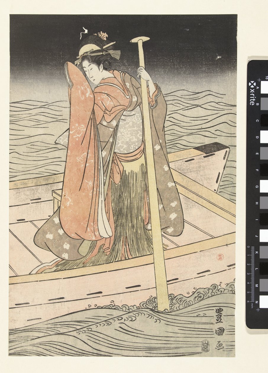 Ung kvinde i båd af Utagawa Toyokuni (I)