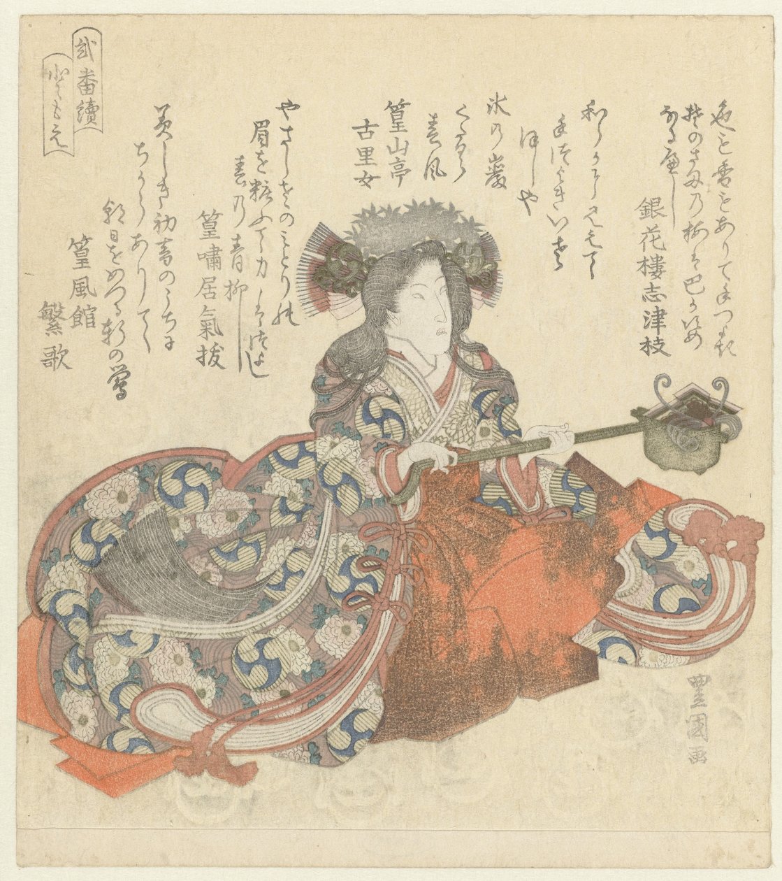 Tomoe Gozen Tomoe (titel på objekt) Een diptiek (serietitel) Nibantsuzuki (serietitel på objekt) af Utagawa Toyokuni (I)